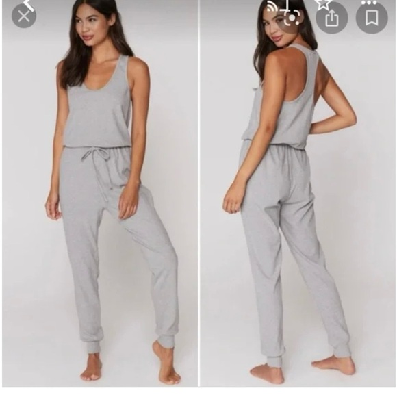 Spiritual Gangster Pants - Spiritual Gangster Ribbed Jumpsuit Size Medium M Gray